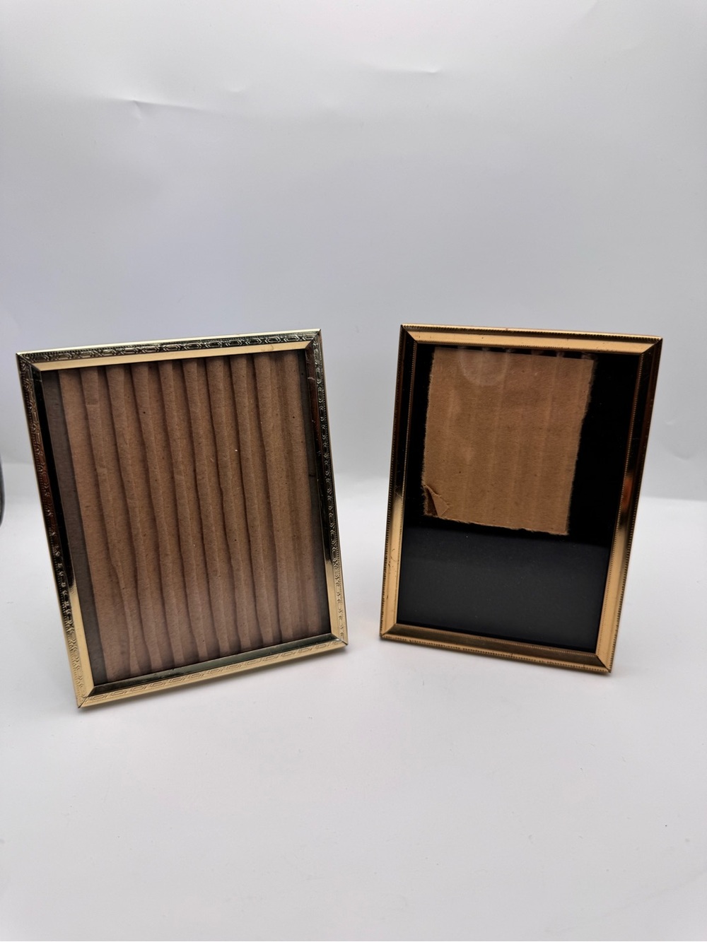 Set Of 2 Vintage Picture Frames 4X5 And 3x5 Brass Gold Tones